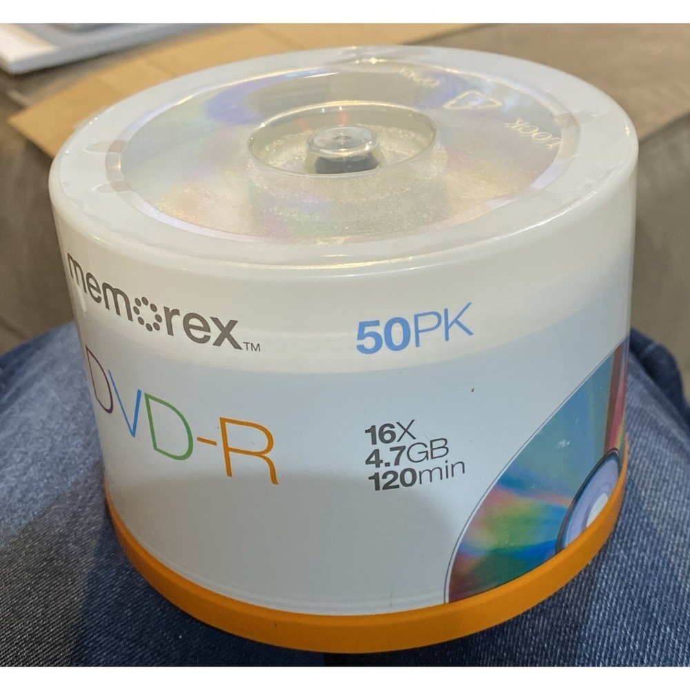 Memorex DVD-R 50 Pack Spindle 4.7GB 16X 120 Minutes. New Sealed Recordable DVD